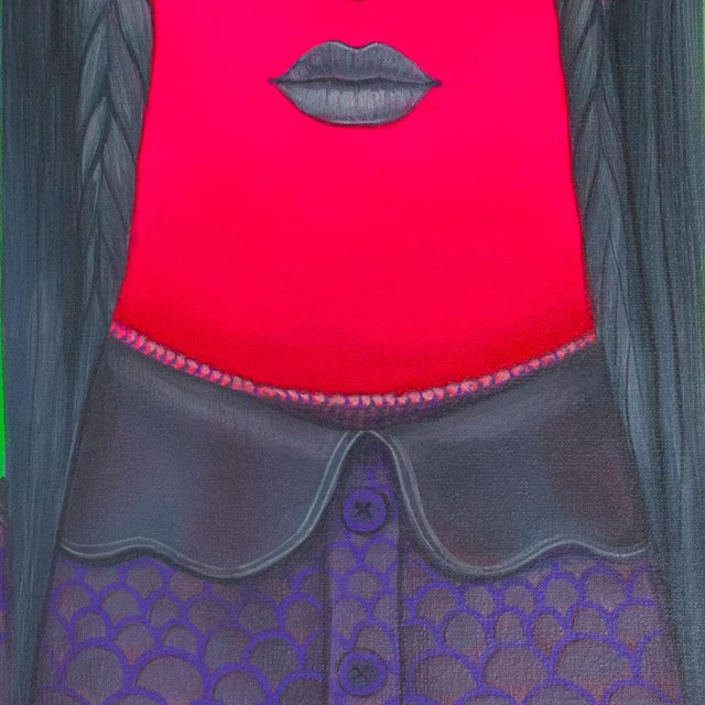 Contemporary Natasha Lelenco, Surreal Figurative Portrait, 2025, Acrylic Painting For Sale - Image 3 of 11