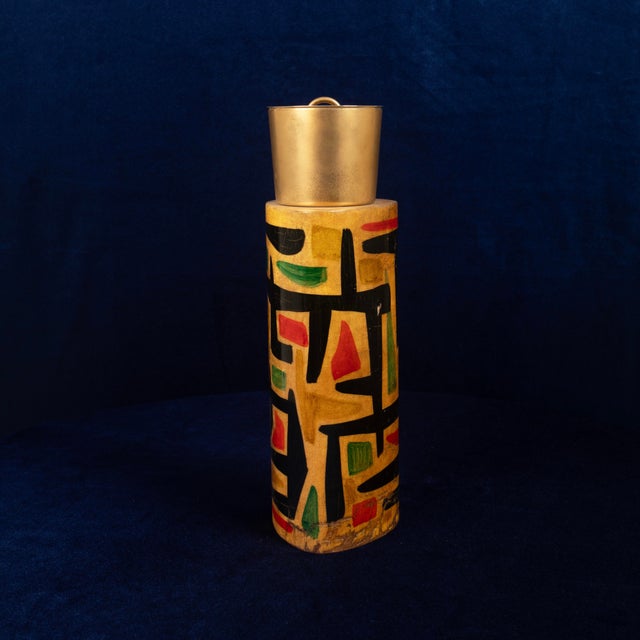 Mid-Century Modern Mod. 796D Parchment Thermos with Abstract Decoration by Aldo Tura, 1940 For Sale - Image 3 of 18