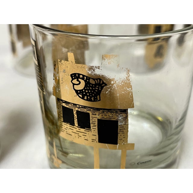 Mid Century Signed Couroc Fish Pattern Rocks Glasses- Set of 6 | Chairish