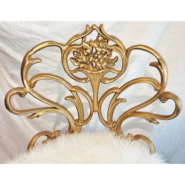 Traditional 1950s Gilt Metal Vanity Chair For Sale - Image 3 of 7