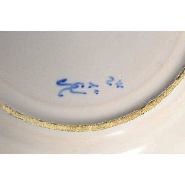 19th Century French Faience Hand Painted Plate Floral Cornucopia, Saint Clement For Sale - Image 17 of 17