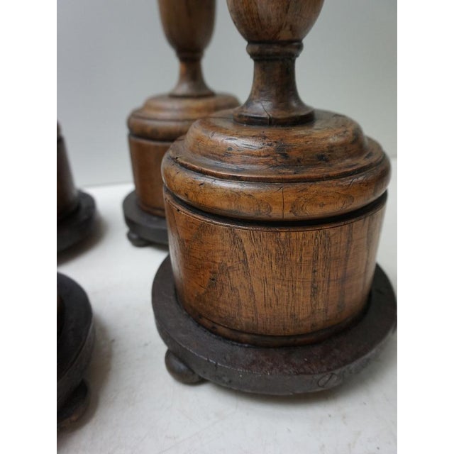 Large Antique French Wooden Candlesticks, 19th Century, Set of 4 For Sale - Image 6 of 18