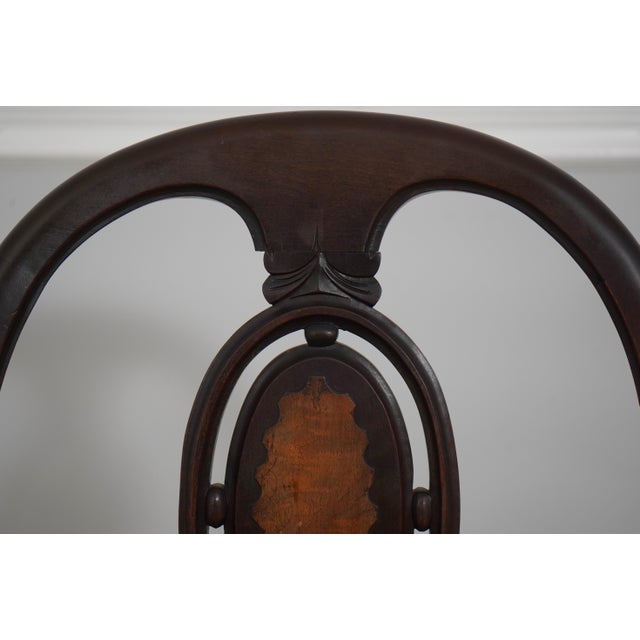 English Victorian Woven Rush Seat Open Armchair For Sale - Image 16 of 18