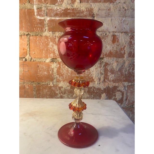 1970s Italian Handcrafted Chalice in Blown Murano Glass For Sale In Los Angeles - Image 6 of 6