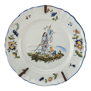 Faïence Plate With Joan of Arc, France, 19th Century