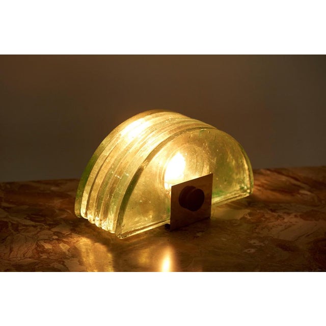 Very rare Galotti & Radice Table lamp with solid glass boards. 1xE14 fitting. Excellent condition. This piece is...