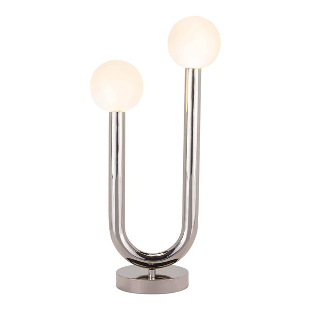 Regina Andrew Happy Steel Table Lamp, Polished Nickel For Sale
