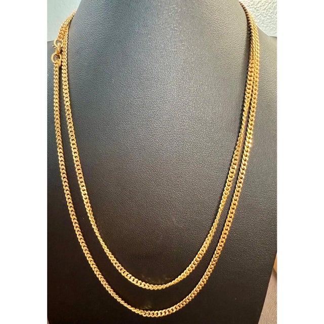 Early 21st Century Vintage 14 Karat Yellow Gold 22 Gm Chain Necklace 35 Inch Long For Sale - Image 5 of 11