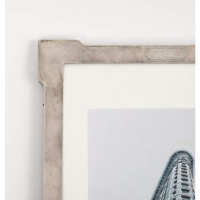 Metal Vintage 20th Century Art Deco Style Sterling Silver Picture Frame For Sale - Image 7 of 13
