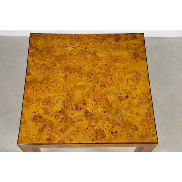 1970s Burl Italian 32” Square Dining Table For Sale In Boston - Image 6 of 7