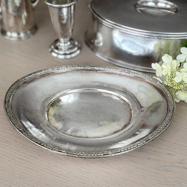 Gorham Silver Co. Antique Hotel Pierre Silver Platter 1930 Gorham Oval Serving Dish For Sale - Image 4 of 8