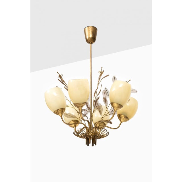 1950s Finnish Model 9020/6 Ceiling Lamp by Paavo Tynell for Taito Oy, 1950s For Sale - Image 5 of 13