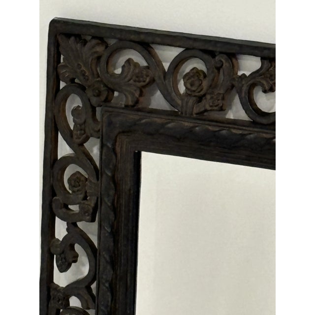 Mid Century Syroco 1964 Floral Design Mirror For Sale - Image 9 of 10