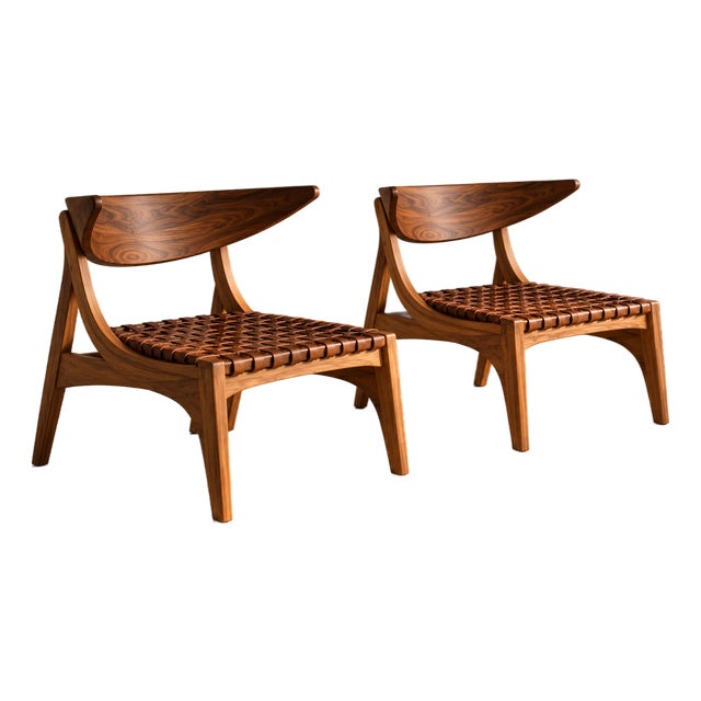 Pair of Klismos Lounge Chair For Sale