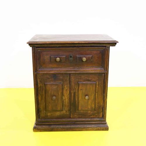 Wooden Credenza with Upper Drawer and Panelled Doors For Sale - Image 10 of 10