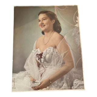 1950s Large Color Debutante Photograph /Gibbs Chicago For Sale