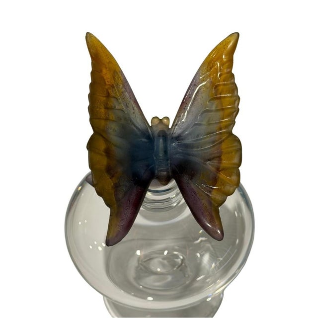 Daum Daum France Flacon Nature Papillon Crystal Perfume Bottle With Pâte De Verre Butterfly & Original Box For Sale - Image 4 of 14