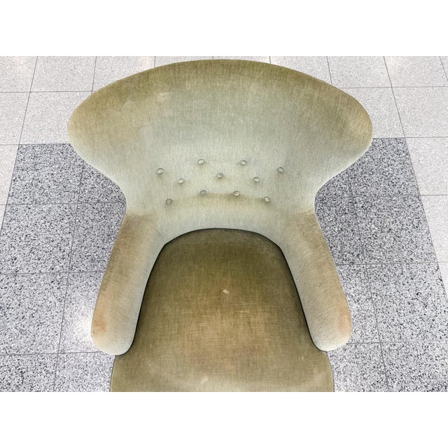 Danish Modern Mohair Wingback Armchair in the Style of Frits Henningsen For Sale In New York - Image 6 of 15
