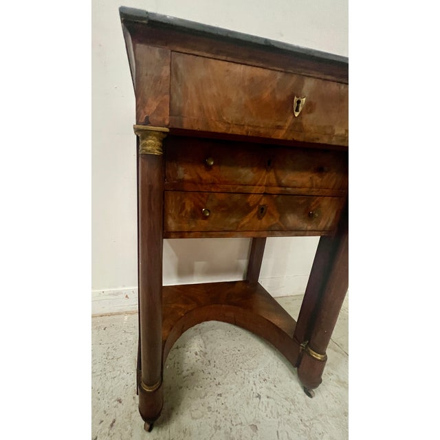 Wood Empire Lady's Dressing Table in Mahogany and Veneer, 1800s For Sale - Image 7 of 11