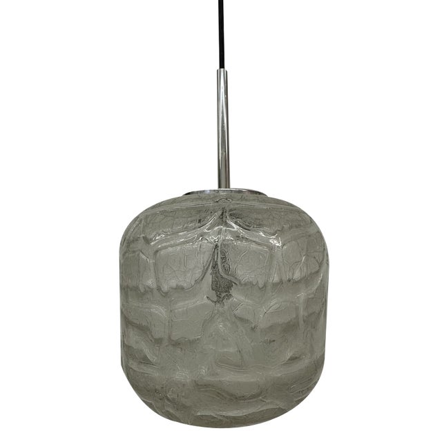 Mid-Century Glass Suspension Lamp from Doria Leuchten, 1970s For Sale