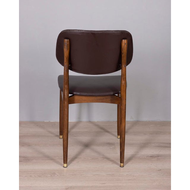 1960s Vintage Wood and Leather Chairs by Anonima Castelli from Castelli, 1960s, Set of 8 For Sale - Image 5 of 16