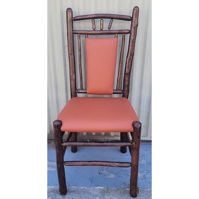 1930s Old Hickory Dinning Chairs Set of Six Leather Seats Chairs For Sale - Image 4 of 10