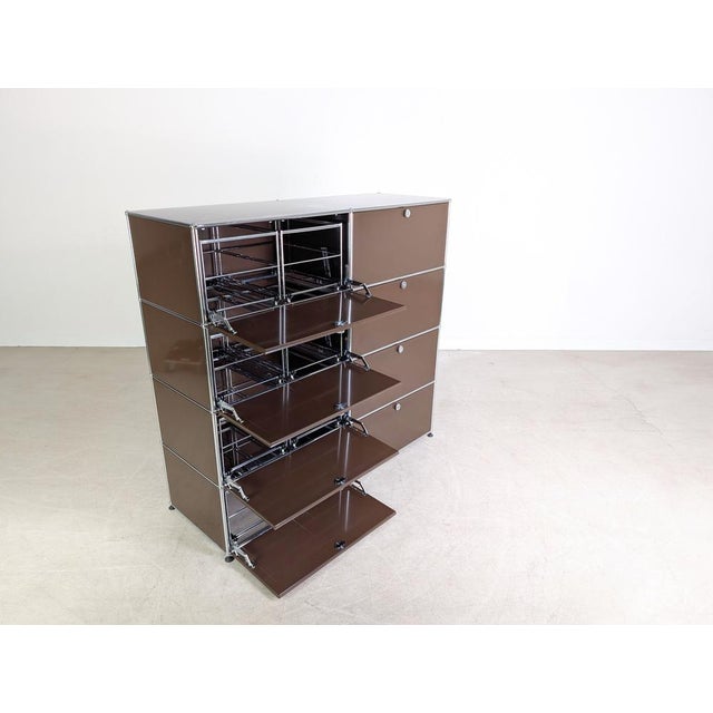 Brown Vintage Filing Cabinet with Drawers from USM Haller For Sale - Image 8 of 15