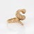 Modern Vintage Snake Ring Sz 7 14k Yellow Gold Emerald Eyes Serpent Jewelry For Sale - Image 3 of 7