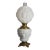 Antique Blanc De Chine Brass & Bronze Cupid Oil Lamp With Blown Out Glass C1900 For Sale