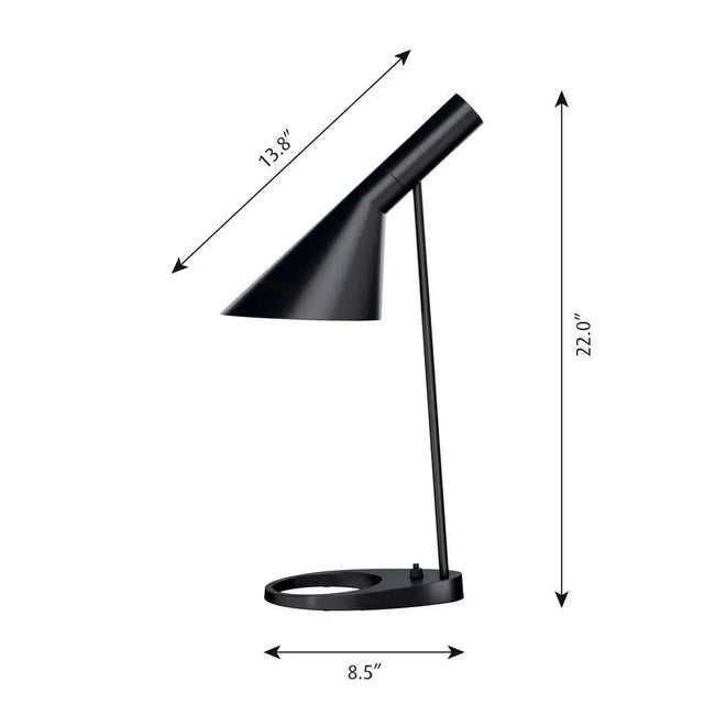 Arne Jacobsen AJ table lamp in black for Louis Poulsen. These lamps were designed in 1960 by Arne Jacobsen for the SAS...