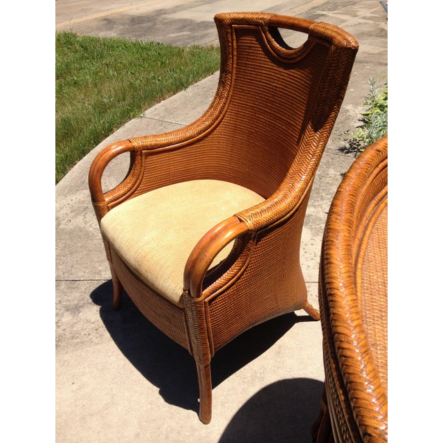 Modern Rattan Bamboo Wingback Chair Chairish