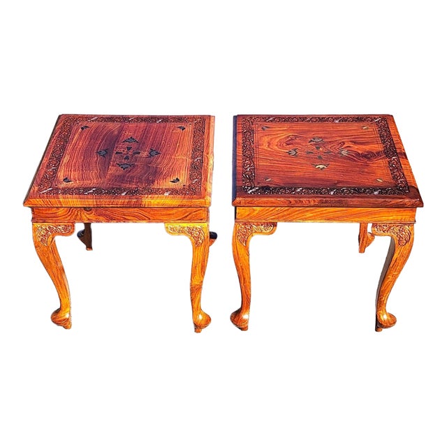 Anglo Indian Walnut Side Tables Pair For Sale