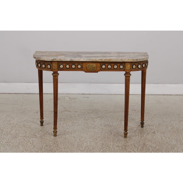 French French Louis XVI Style Console & Mirror W. Sevres Plaques For Sale - Image 3 of 18