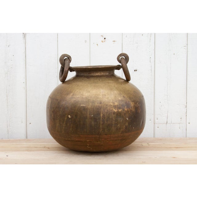Antique Brass Rounded Kitchen Pot For Sale - Image 11 of 11
