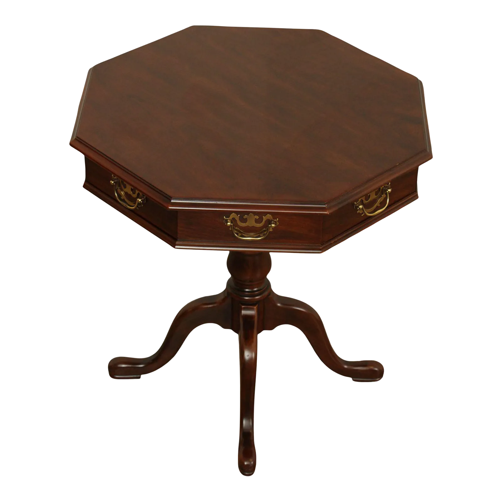 Vintage Queen Anne Drexel Heritage Cherry Pedestal Lamp Table