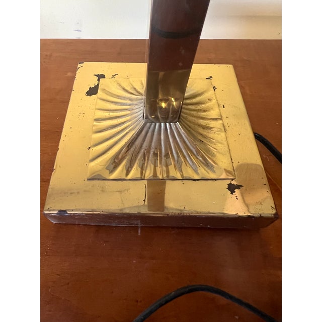 1980s Vintage Brass Bankers Lamp For Sale - Image 5 of 11