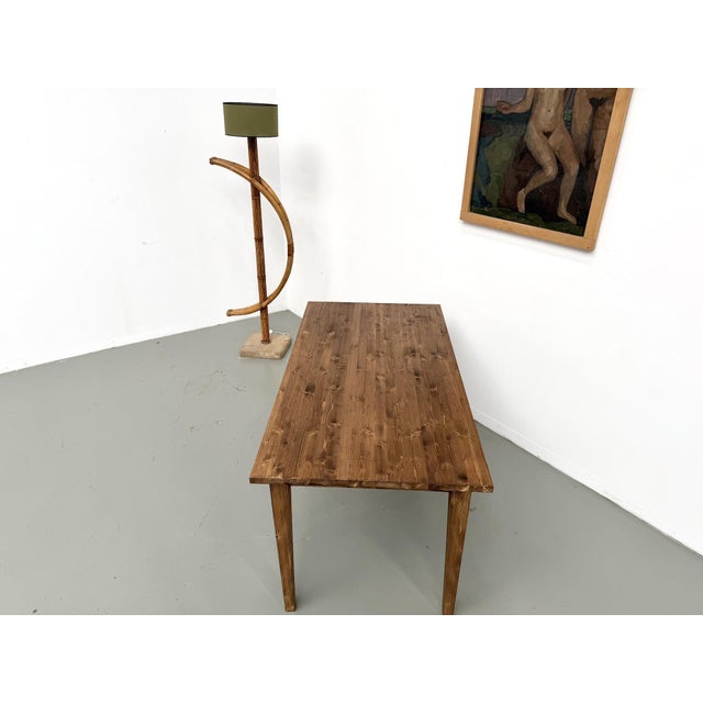 Small Vintage Farmhouse Table with Tapered Legs in Pine, 2010s For Sale - Image 14 of 15