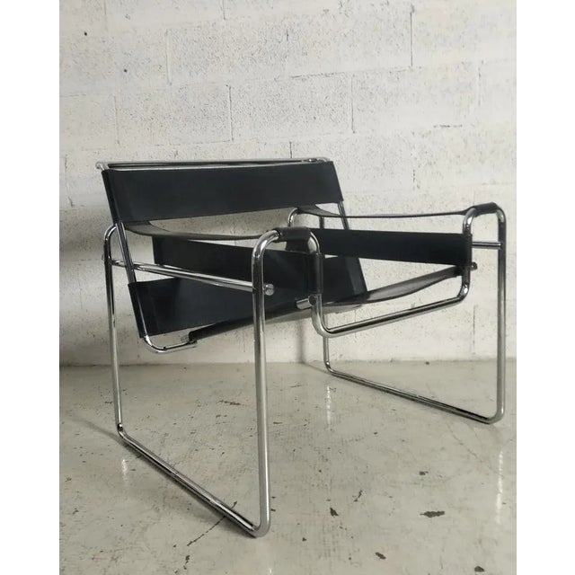 Gavina Wassily Chair in Steel and Leather by Marcel Breuer for Gavina, 1960s For Sale - Image 4 of 16