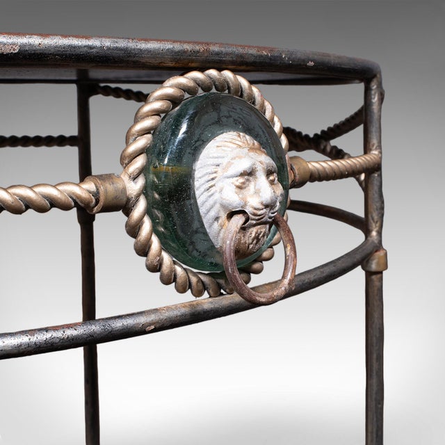 Gray Vintage Oval Garden Table, French Cast Iron, Veranda, Porch, Serving, Occasional For Sale - Image 8 of 12