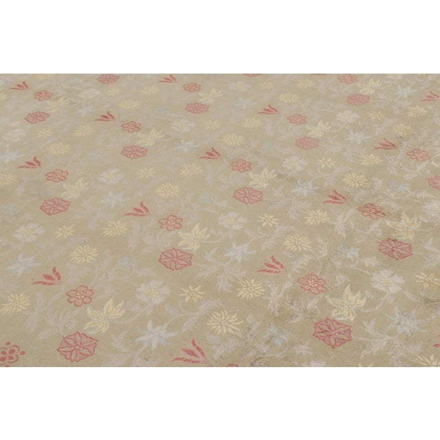 2010s Rug & Kilim's New Bilbao Transitional Spanish Design Beige and Red Wool-Silk Rug For Sale - Image 5 of 6