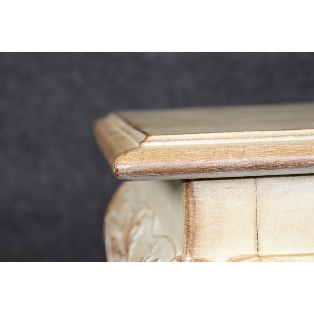 Wood Louis XV Style Distressed Painted Console Table For Sale - Image 7 of 14