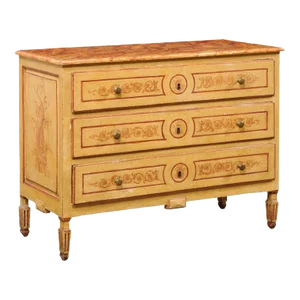 Early 19th Century Italian Hand-Painted Chest--Sea