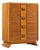 Paul Frankl for Brown Saltman Mid Century Oak and Brass Highboy Dresser For Sale