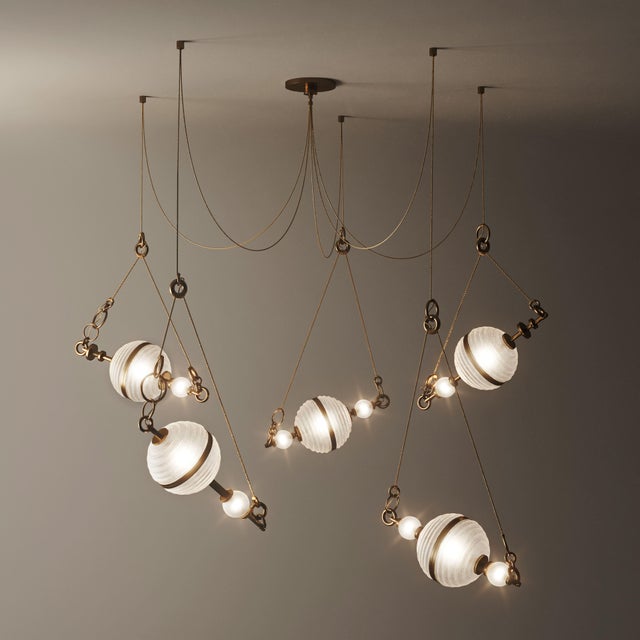 Saturn Suspension Lamp Handmade by Creativemary For Sale - Image 9 of 18