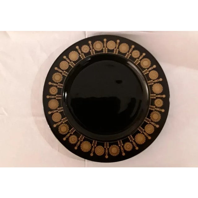 Vintage Black Glazed Porcelain with Gold-Colored Decor by Tapio Wirkkala for Rosenthal, 1970s, in Very Good conditions....