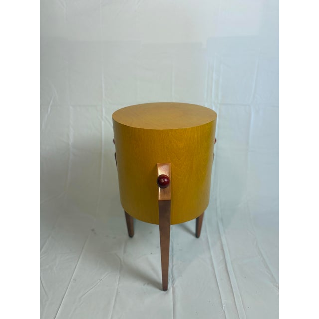 Yellow Mid 20th Century MCM Memphis Post Modern Side Table For Sale - Image 8 of 12