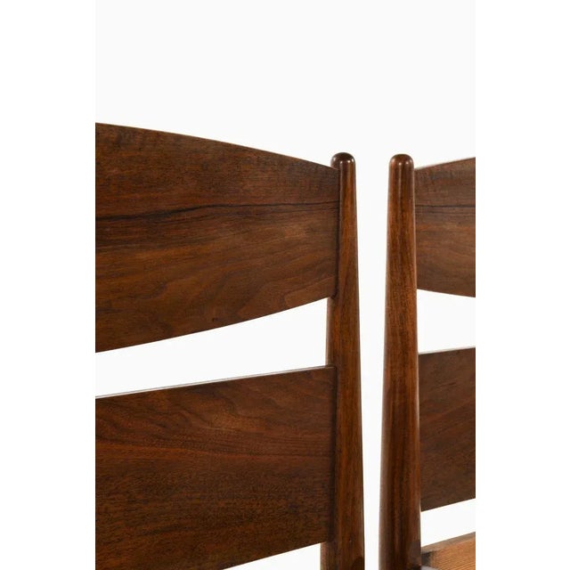 Brown Set of Bed Frames in Walnut and Cane, 1950s For Sale - Image 8 of 9