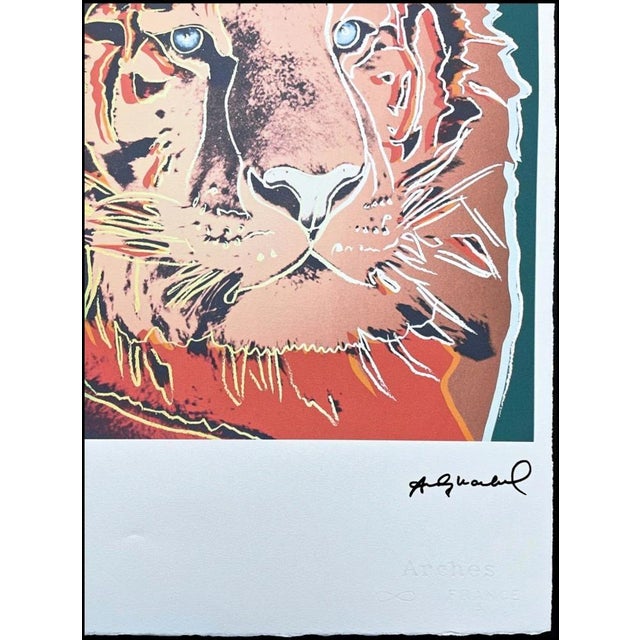 After Andy Warhol, Tiger on a Dark Background, 1980s, Lithograph For Sale - Image 4 of 7