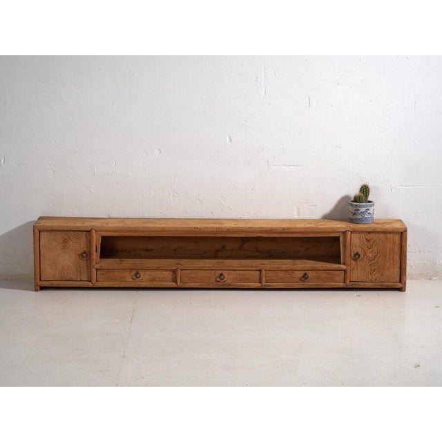 Low Antique Qing Dynasty Pine Gansu Bench or Sideboard For Sale - Image 12 of 12