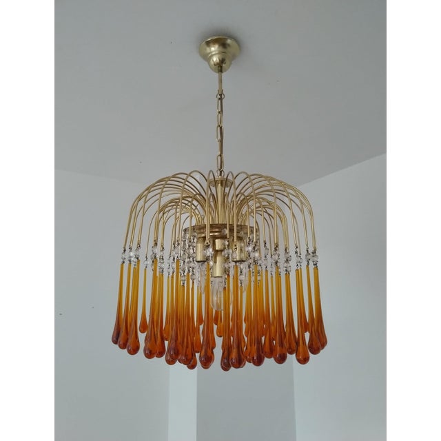 Murano Glass Teardrop Chandelier attributed to Paolo Venini, 1960s For Sale - Image 14 of 18